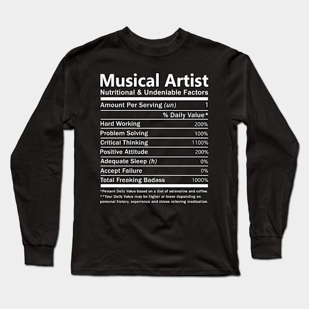 Musical Artist T Shirt - Nutritional and Undeniable Factors Gift Item Tee Long Sleeve T-Shirt by Ryalgi